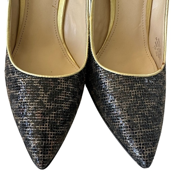 Enzo Angiolini Infinity Metallic Leopard Print Pointed Toe Heels - Picture 5 of 12